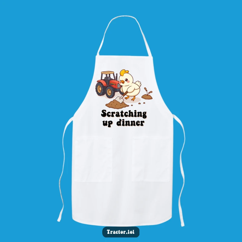 Kitchen Funny Kawaii Chicken Tractor Apron, Humorous Cooking Gear for Farm Enthusiasts