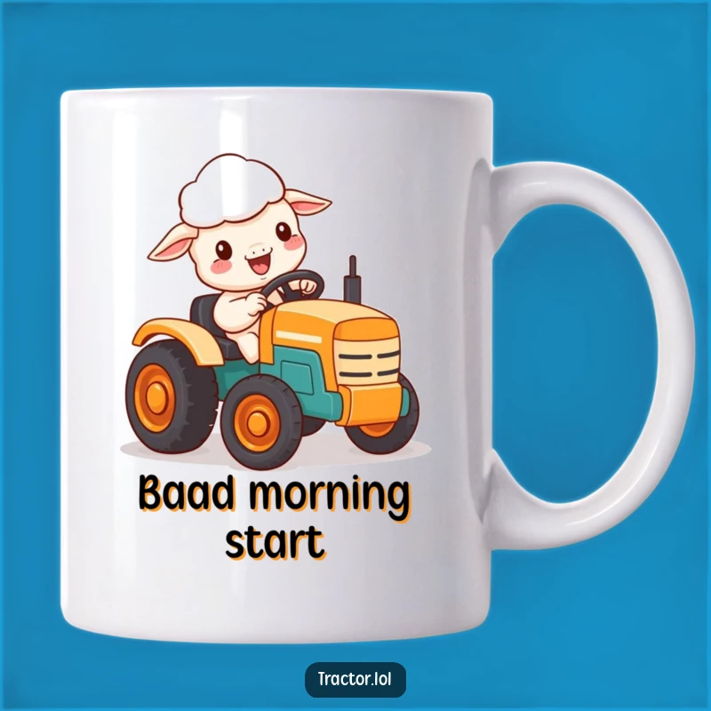 Funny Kawaii Sheep Mug, Tractor Driving Fun, Perfect Funny Gift