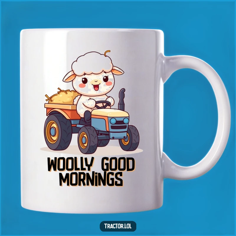 Funny Kawaii Sheep Tractor Mug: Cheerful Farm Life Gift For Hay Lovers
