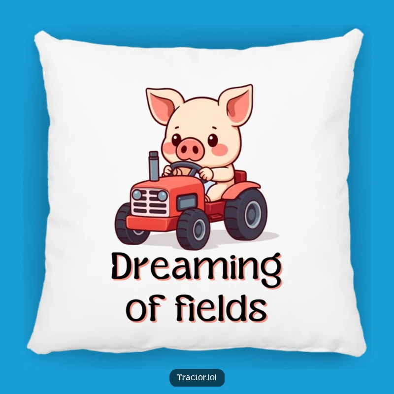 Comfy Funny Kawaii Pig Tractor Pillow, Soft and Humorous Home Accent