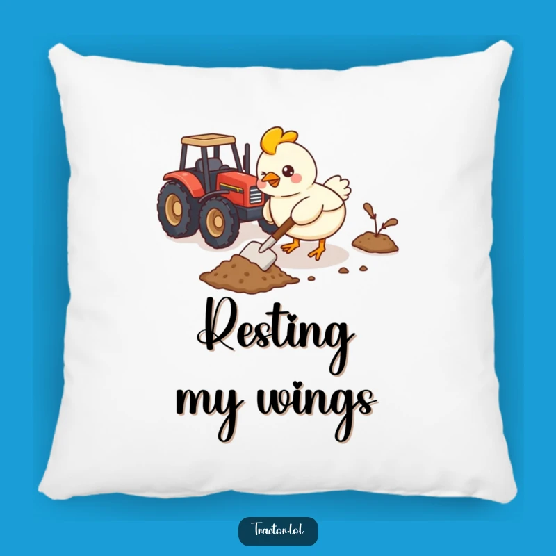 Comfy Funny Kawaii Chicken Tractor Pillow, Soft and Humorous Home Decor Accent