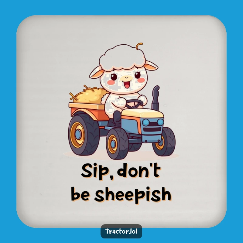 Funny Kawaii Sheep Tractor Coaster: Protect Surfaces With Farm Charm Gift