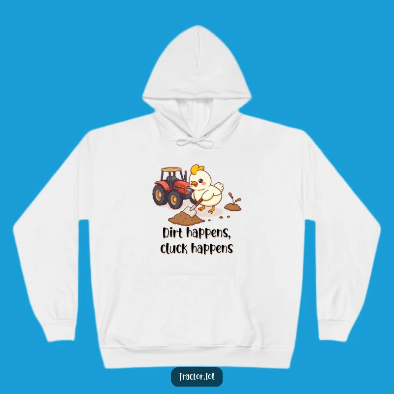 Cozy Funny Kawaii Chicken Tractor Hoodie, Warm and Humorous Farm Life Apparel