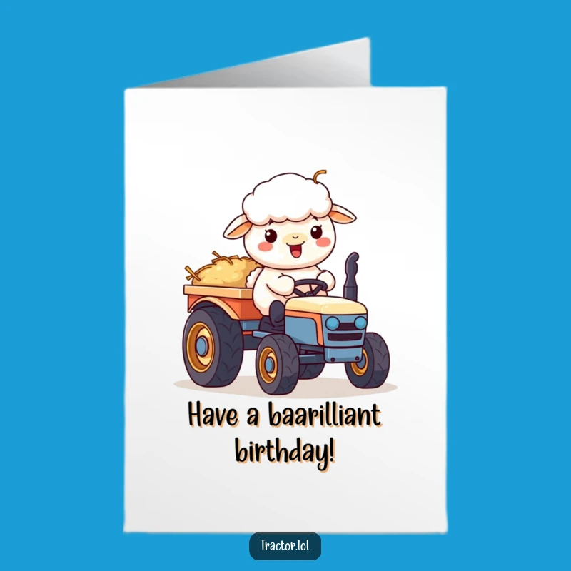 Free Printable Kawaii Sheep Birthday Card: Hay There, Happy Birthday! Downloadable Gift