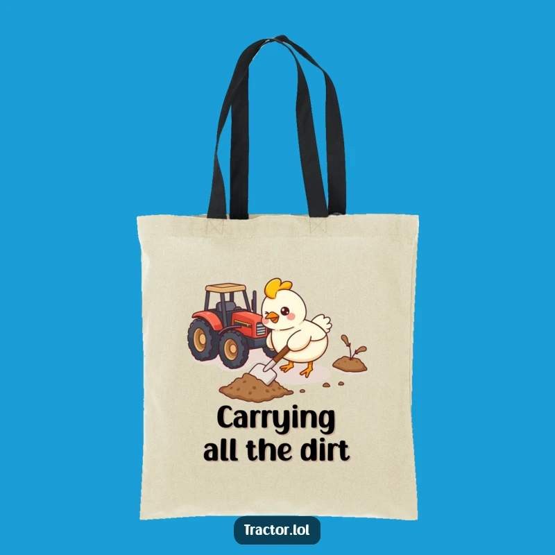 Stylish Funny Kawaii Chicken Tractor Tote Bag, Humorous and Practical Farmer's Carryall