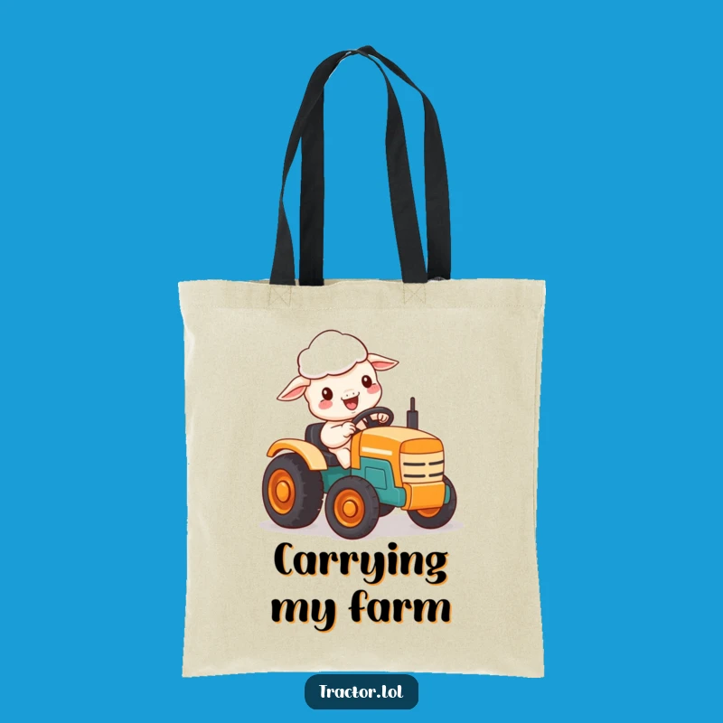Funny Kawaii Sheep Tote Bag, Carry Tractor Fun, Ideal Funny Gift